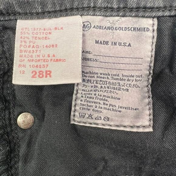AG Adriano Goldschmied Jeans Women's Size 28 R Black The Stevie Slim Straight - Picture 9 of 11